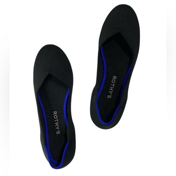Rothy's The Flat Black Solid Comfortable Shoes Women’s Size 7 - Picture 2 of 12